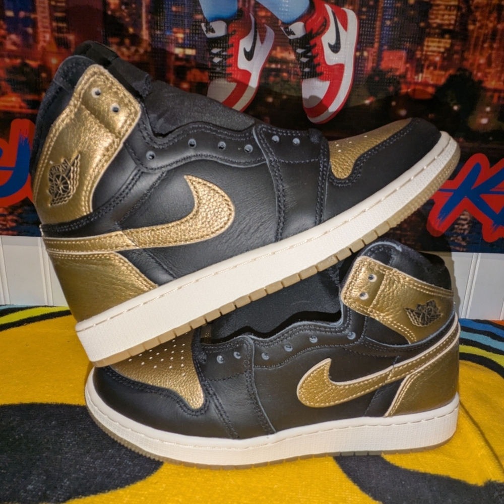 Nike Black and Gold High-Top Sneakers